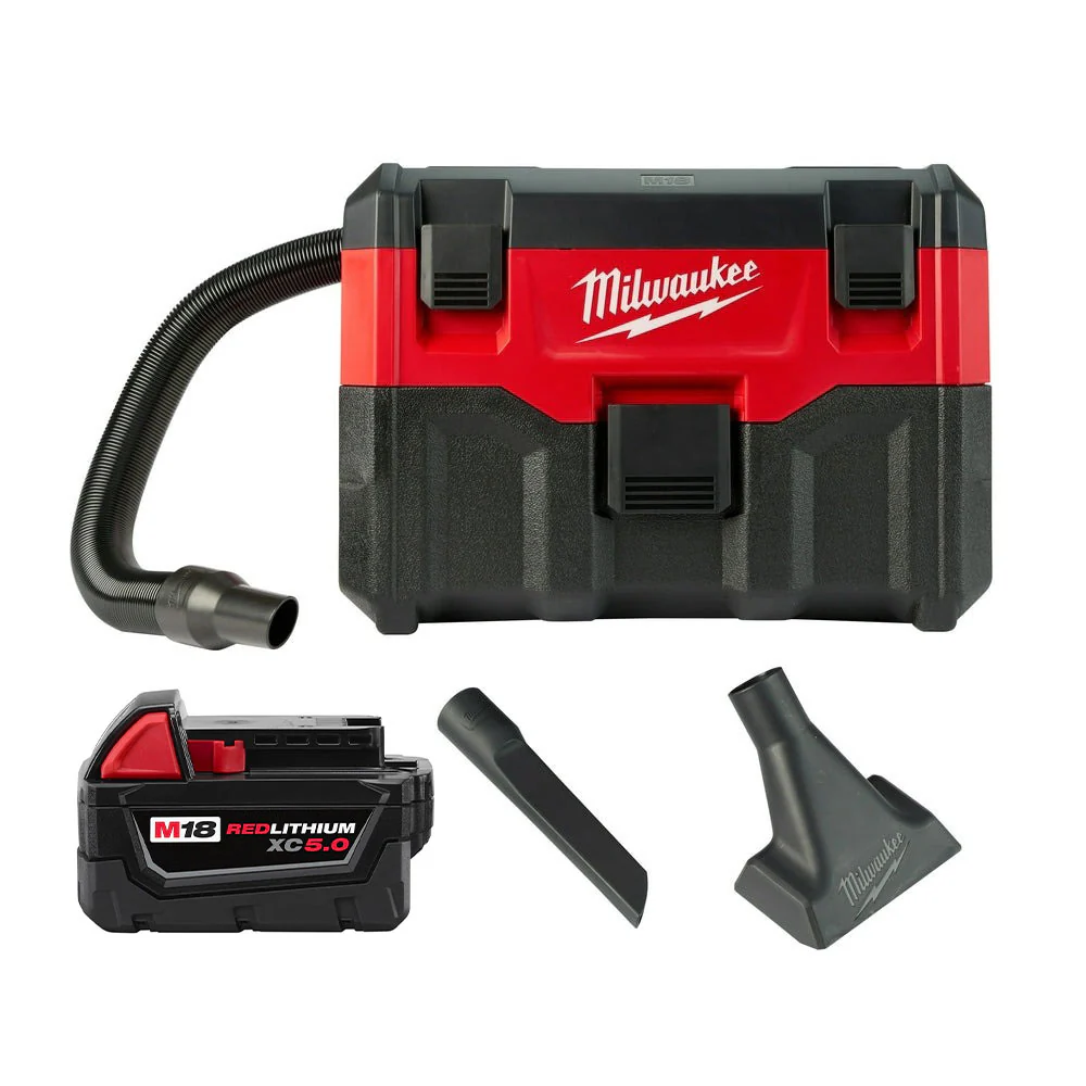 Milwaukee 0880-20 M18 Cordless Wet/Dry Vacuum + XC 5.0 Extended Capacity Battery Visit our Milwaukee store