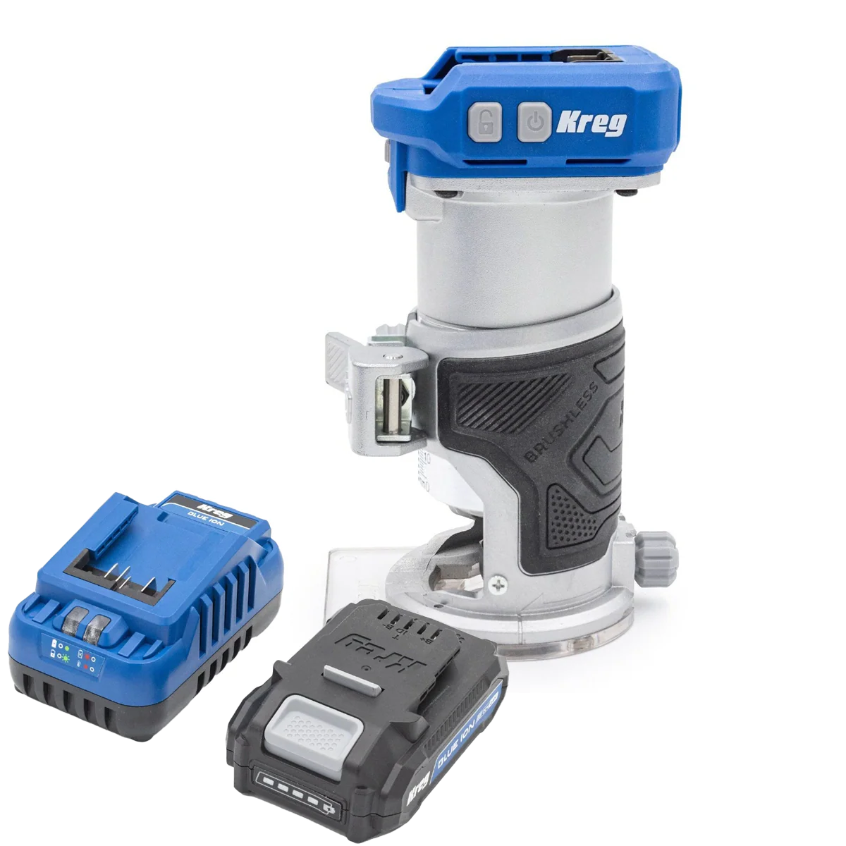 Kreg 20V Ionic Drive Cordless 1/4-in Trim Router + 2.0Ah Battery/Charger