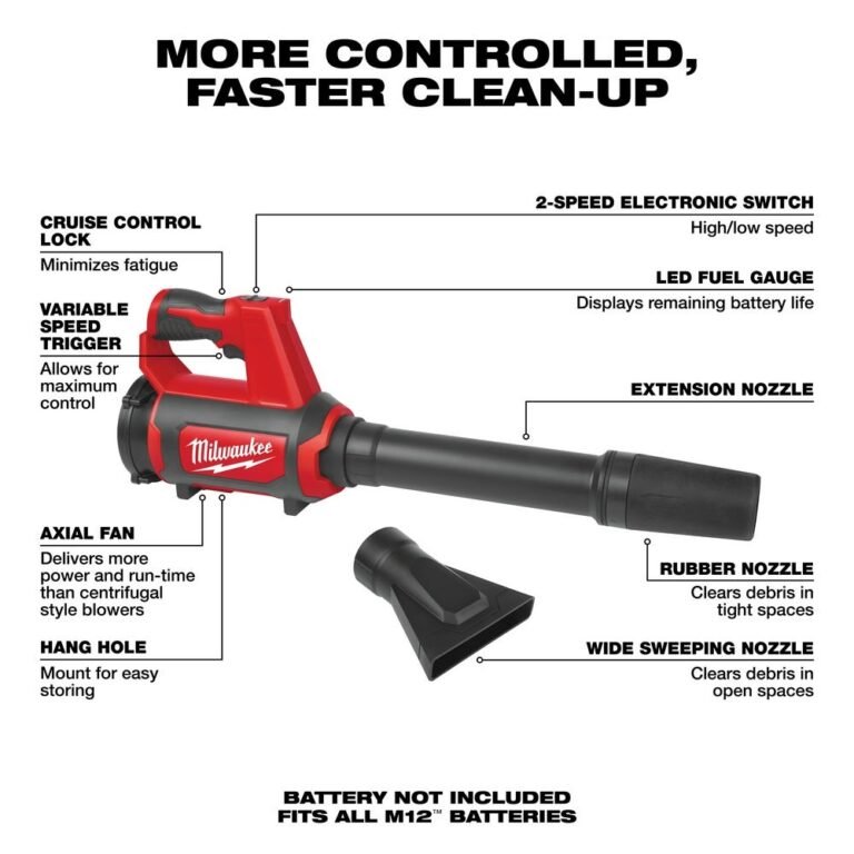 Milwaukee 0852-20 M12 Compact 175 CFM / 110 MPH Spot Blower, Tool Only