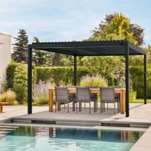 16x10 Sarasota Steel Louvered Pergola