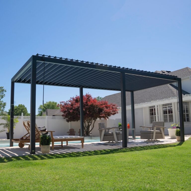 20×10 Sarasota Steel Louvered Pergola