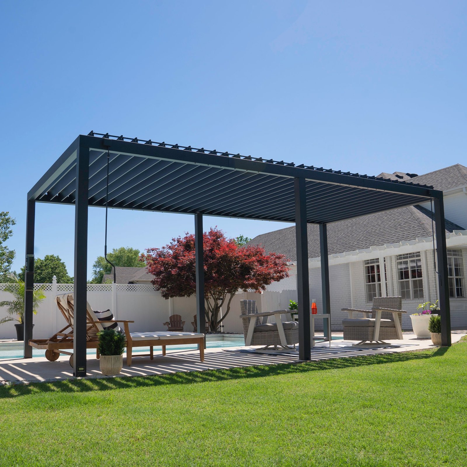 20×10 Sarasota Steel Louvered Pergola