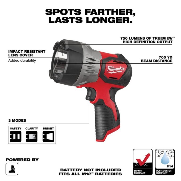 Milwaukee 2353-20 TrueView M12 LED Spot Light, Tool Only