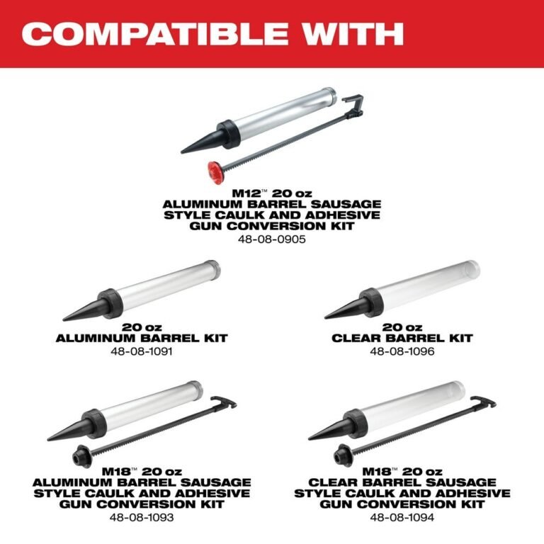 Milwaukee 2442-21 M12 20oz. Aluminum Barrel Sausage Style Caulk and Adhesive Gun Kit