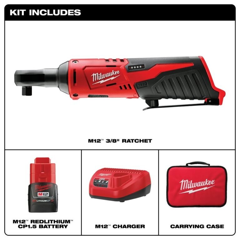 Milwaukee 2457-21 M12 Cordless 3/8″ Ratchet Kit
