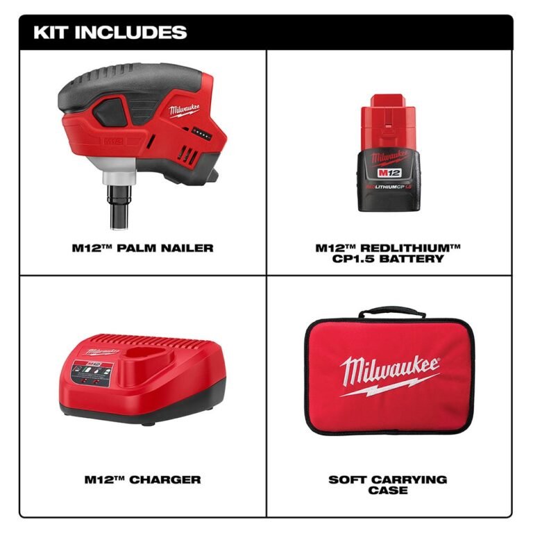 Milwaukee 2458-21 M12 Cordless Palm Nailer Kit