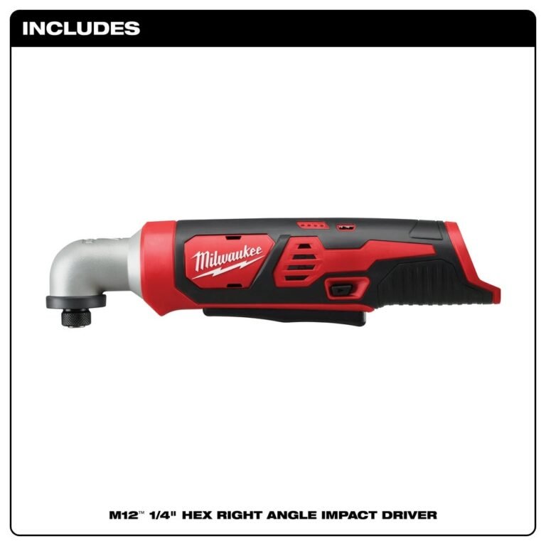 Milwaukee 2467-20 M12 1/4″ Hex Right Angle Impact Driver, Tool Only