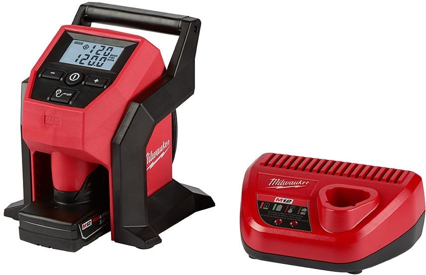 Milwaukee 2475-21XC M12 Cordless Compact Tire Inflator 4.0Ah Kit