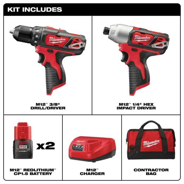 Milwaukee 2494-22 M12 Cordless 2-Tool Combo 1.5Ah Kit