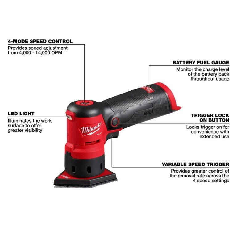 Milwaukee 2531-20 M12 FUEL Orbital Detail Sander, Tool Only