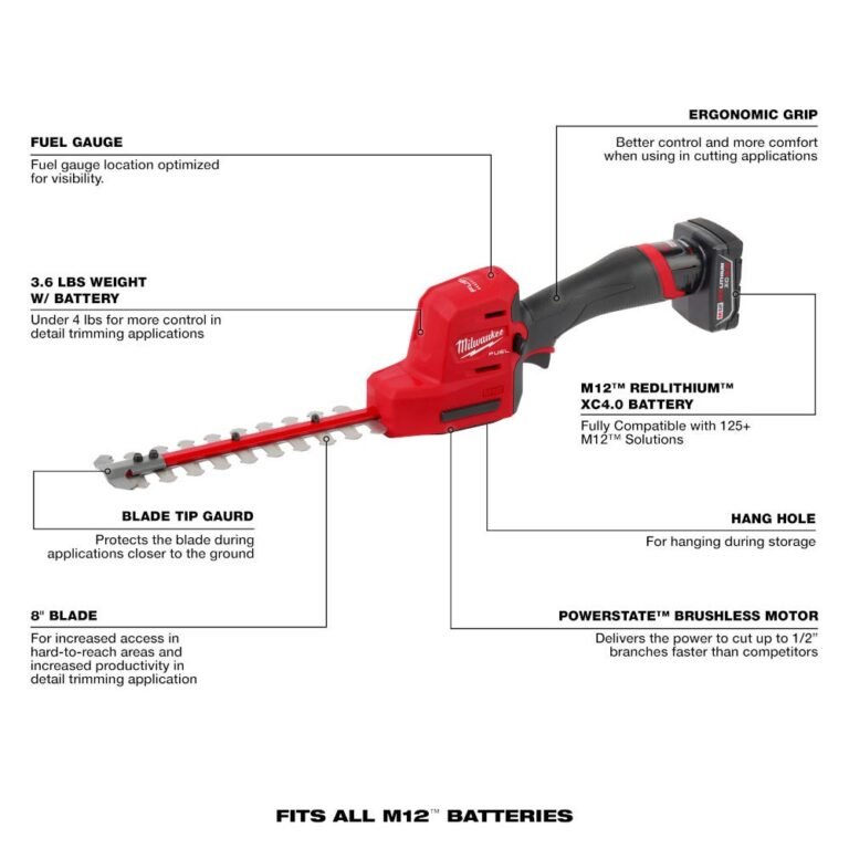 Milwaukee 2533-21 M12 FUEL 8-in Hedge Trimmer 4.0 Ah Kit