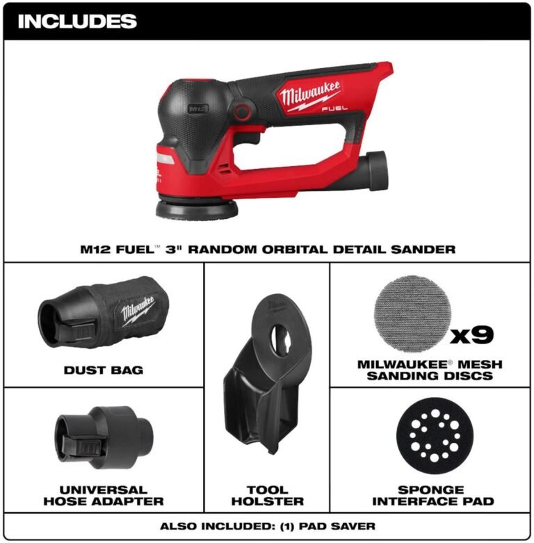 Milwaukee 2535-20 M12 FUEL 3 in. Random Orbital Detail Sander, Tool Only