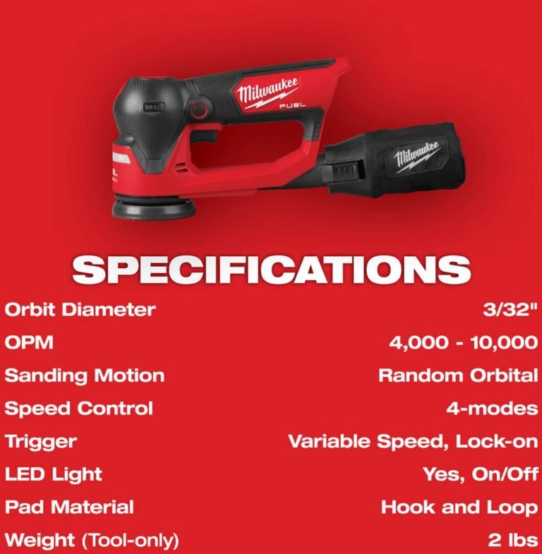 Milwaukee 2535-20 M12 FUEL 3 in. Random Orbital Detail Sander, Tool Only