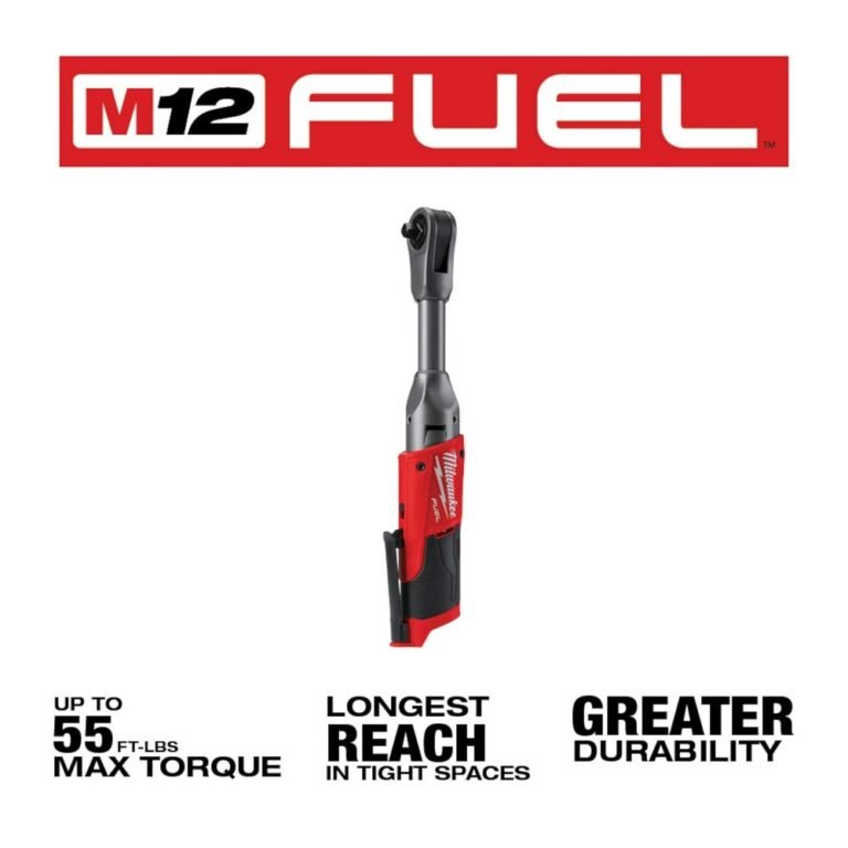 Milwaukee 2560-20 M12 FUEL 3/8″ Extended Reach Ratchet, Tool Only