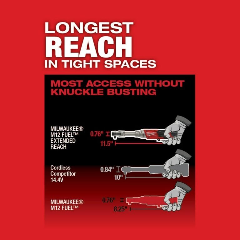 Milwaukee 2560-20 M12 FUEL 3/8″ Extended Reach Ratchet, Tool Only