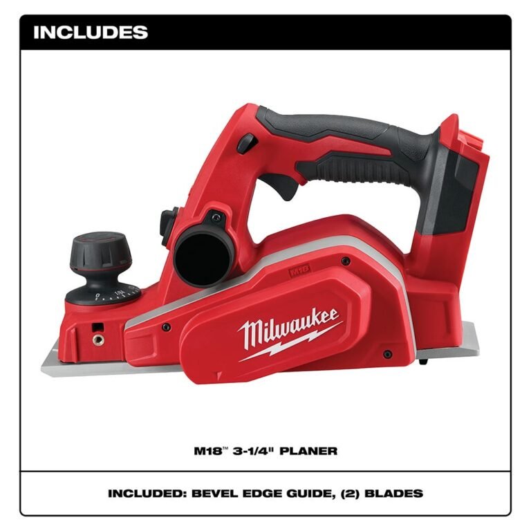 Milwaukee 2623-20 M18 3-1/4″ Planer, Tool Only