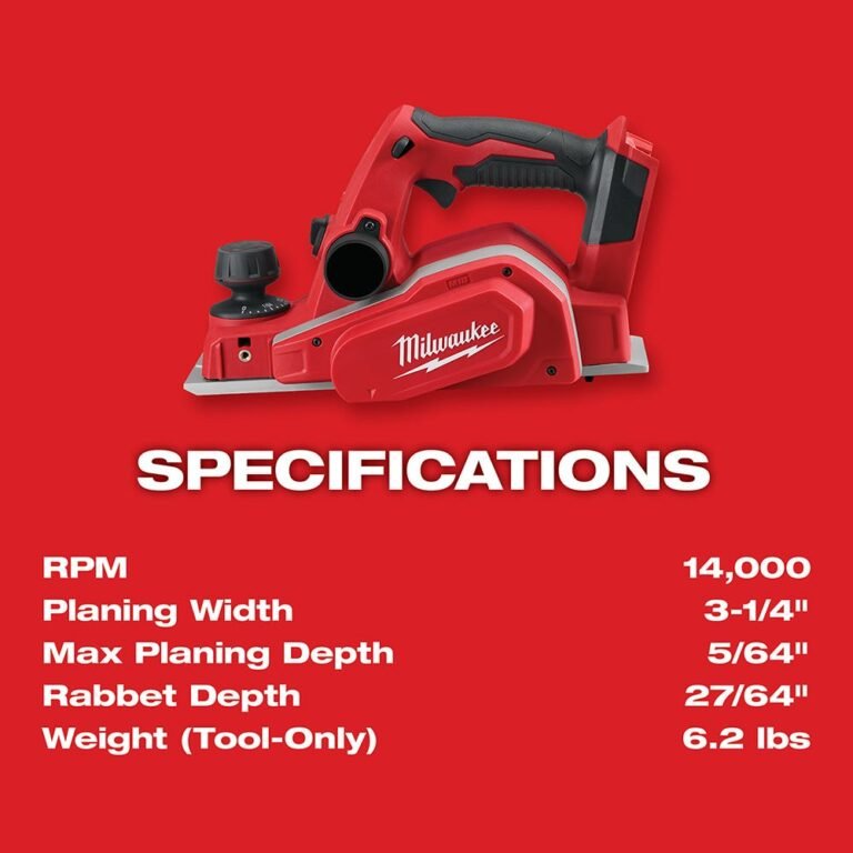 Milwaukee 2623-20 M18 3-1/4″ Planer, Tool Only