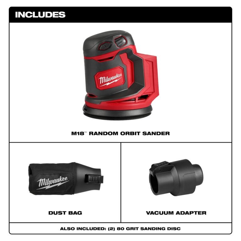 Milwaukee 2648-20 M18 Cordless 5″ Random Orbit Sander, Tool Only (PROMO)