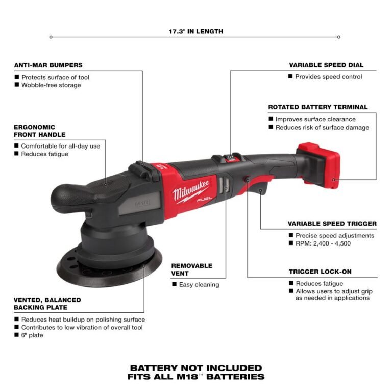 Milwaukee 2685-20 M18 FUEL 6-inch 21mm Random Orbital Polisher, Tool Only