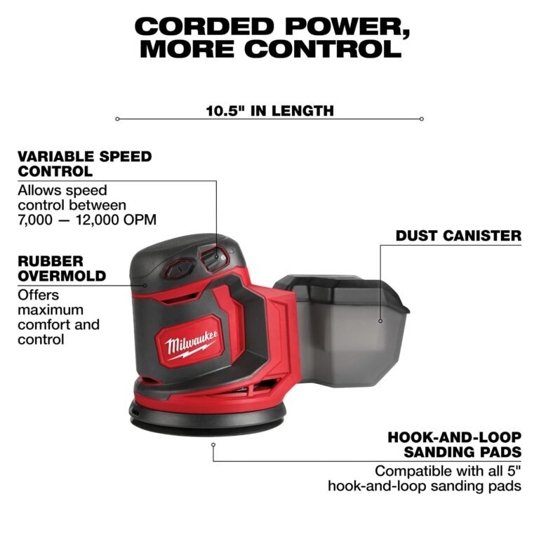Milwaukee 2648-20 M18 Cordless 5″ Random Orbit Sander, Tool Only (PROMO)