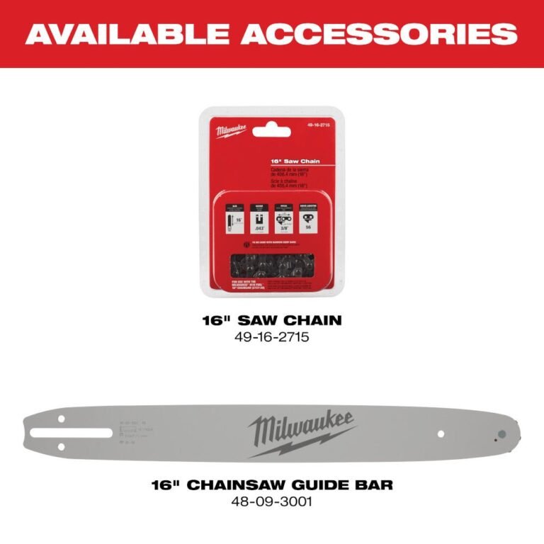 Milwaukee 2727-20 M18 FUEL 16″ Chainsaw, Tool Only