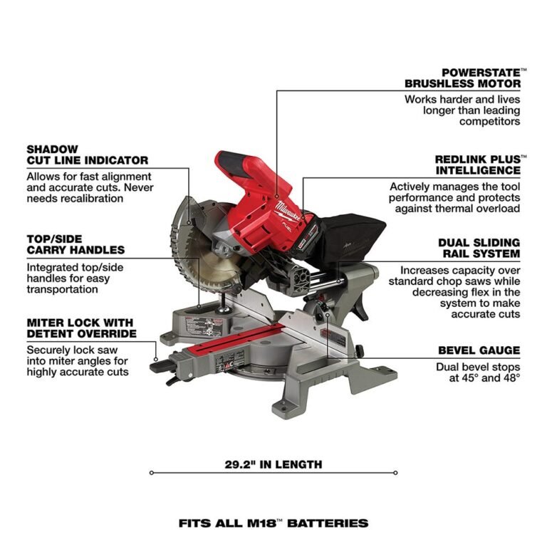 Milwaukee 2733-21 M18 FUEL 7-1/4 Dual Bevel Sliding Compound Miter Saw 5.0Ah Kit