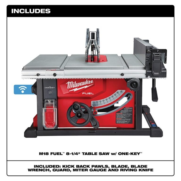 Milwaukee 2736-20 M18 FUEL 8-1/4″ Table Saw with One-Key, Tool Only