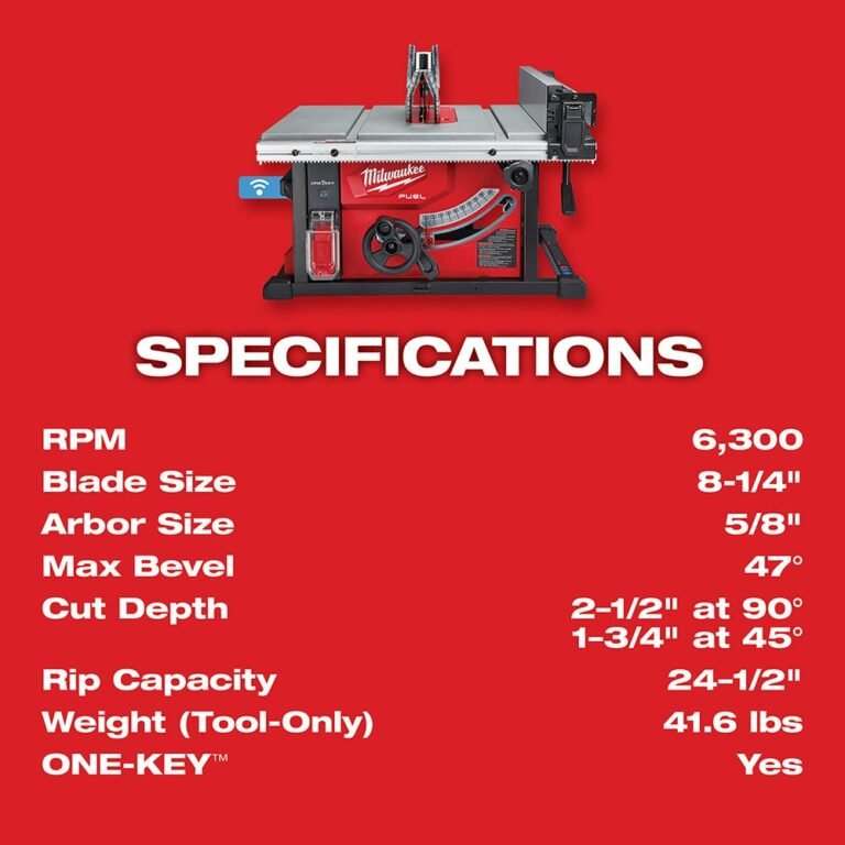 Milwaukee 2736-20 M18 FUEL 8-1/4″ Table Saw with One-Key, Tool Only