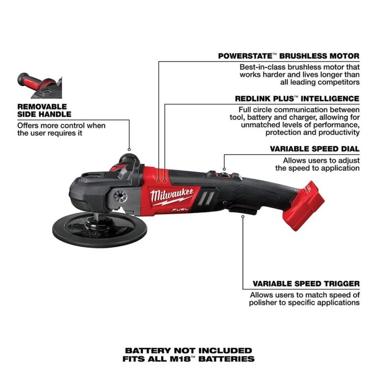 Milwaukee 2738-20 M18 7″ Variable Speed Polisher (Tool Only)