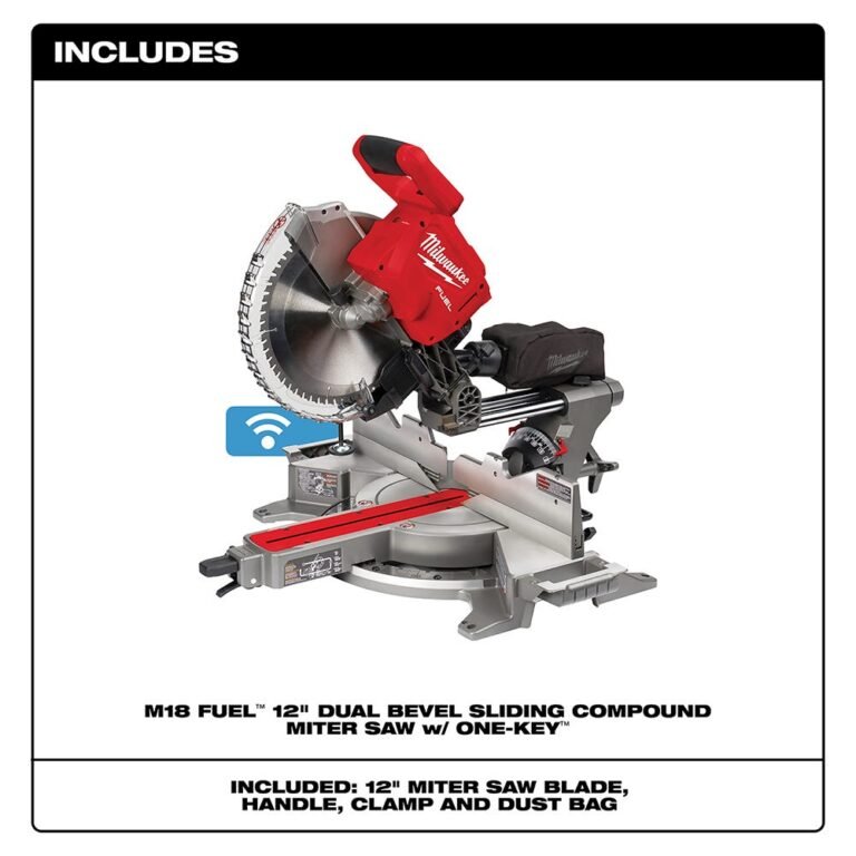 Milwaukee 2739-20 M18 FUEL 12″ Dual Bevel Sliding Compound ONE-KEY Miter Saw, Tool Only