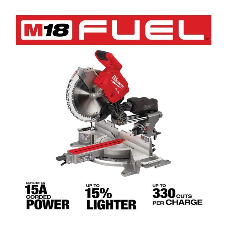 Milwaukee 2739-20 M18 FUEL 12″ Dual Bevel Sliding Compound ONE-KEY Miter Saw, Tool Only