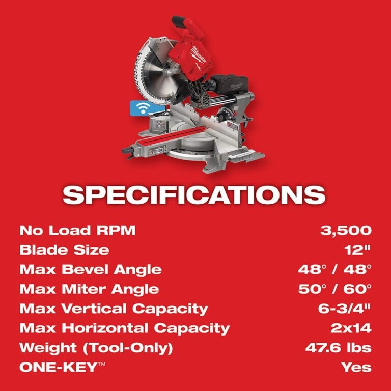 Milwaukee 2739-20 M18 FUEL 12″ Dual Bevel Sliding Compound ONE-KEY Miter Saw, Tool Only