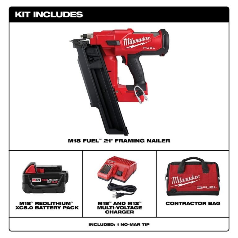 Milwaukee 2744-21 M18 FUEL Brushless 21-Degree Framing Nailer 5.0Ah Kit