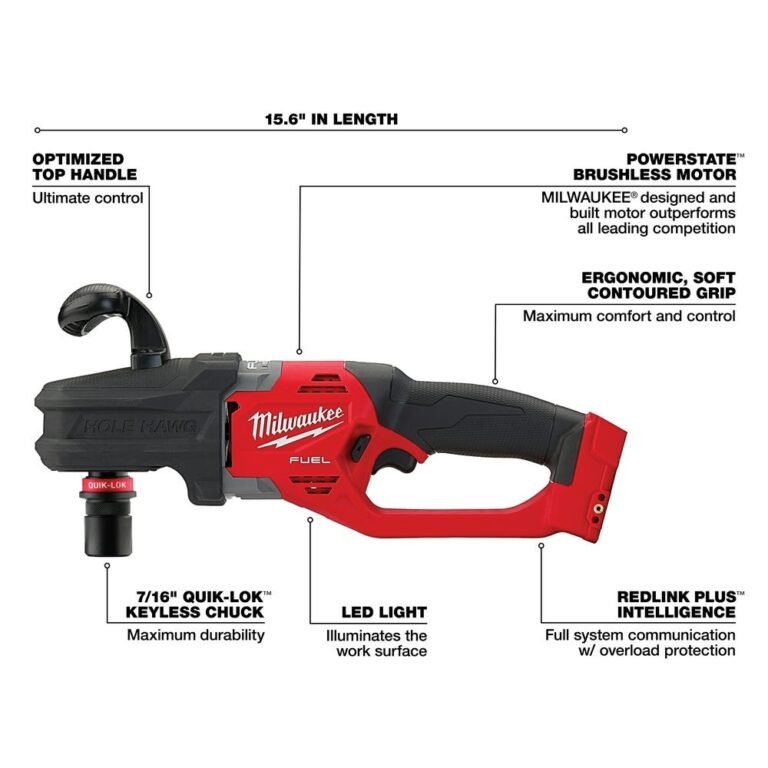 Milwaukee 2808-20 M18 FUEL Hole Hawg Right Angle Drill w/Quik-Lok, Tool Only