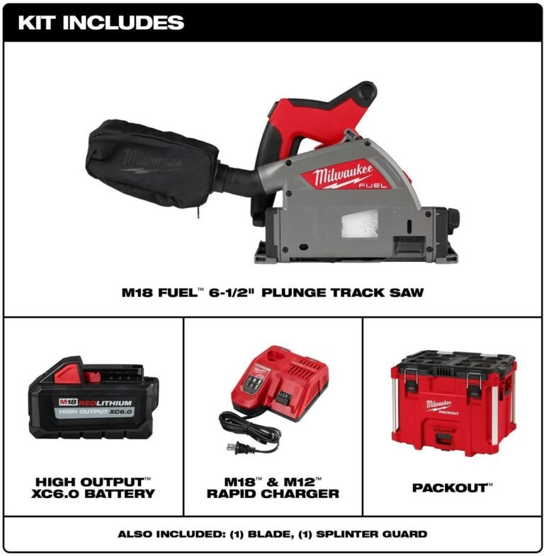 Milwaukee 2831-21 M18 FUEL 6-1/2″ Plunge Track Saw 6.0Ah Kit
