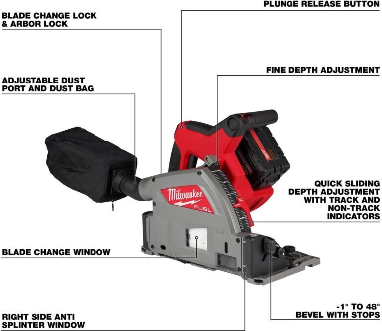 Milwaukee 2831-21 M18 FUEL 6-1/2″ Plunge Track Saw 6.0Ah Kit