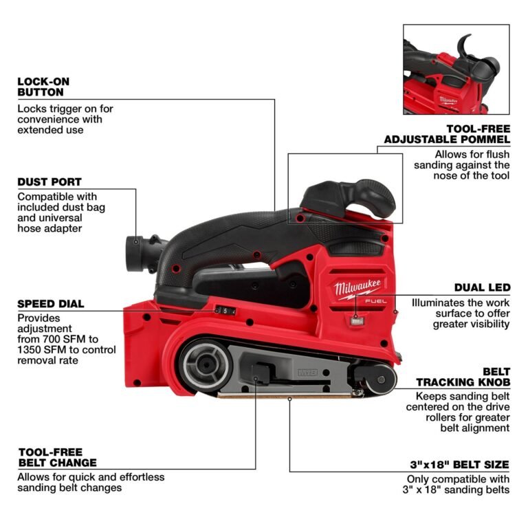 Milwaukee 2832-20 M18 FUEL 3-in. x 18-in. Cordless Belt Sander