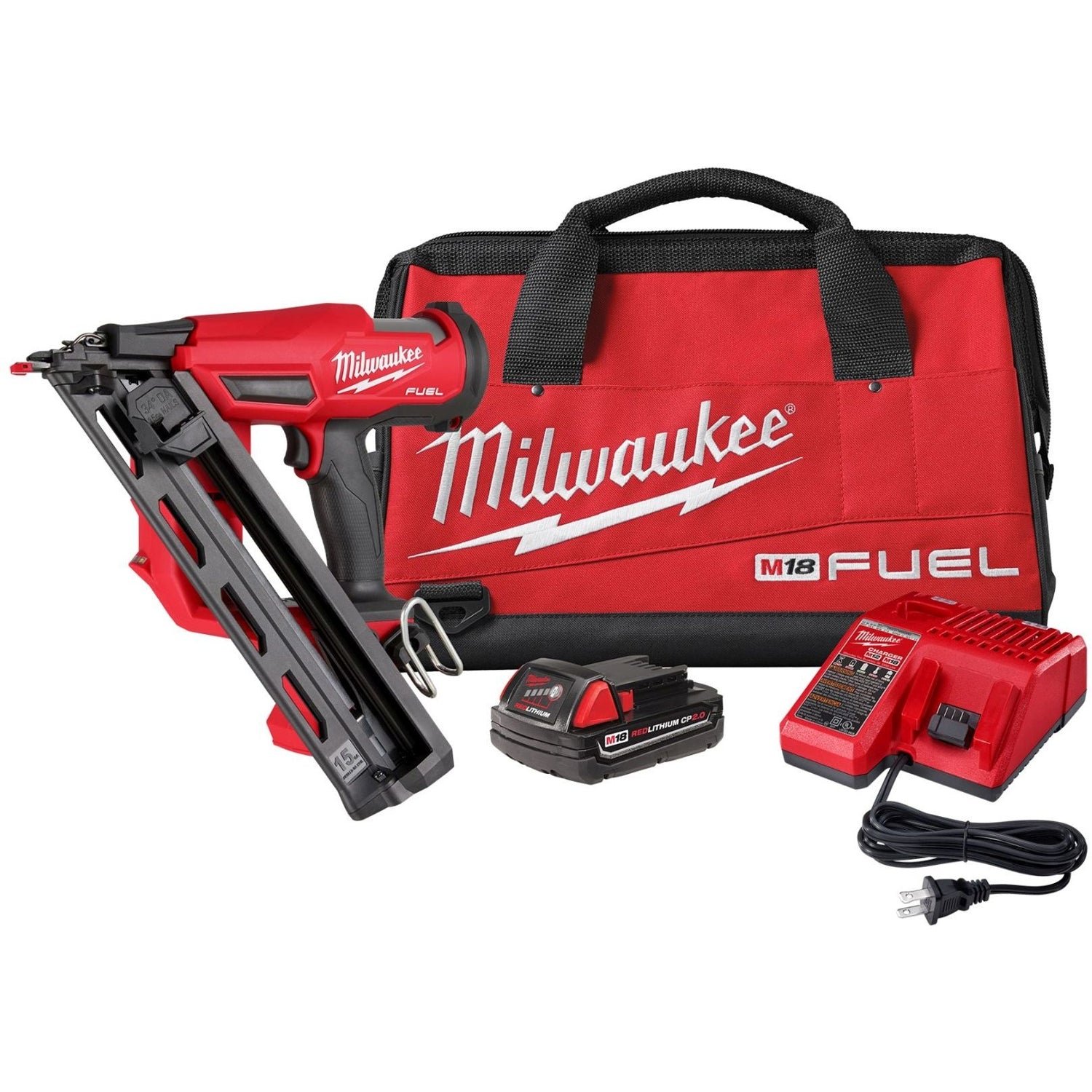 Milwaukee 2839-21CT M18 FUEL 15-Gauge Finish Nailer 2.0Ah Kit