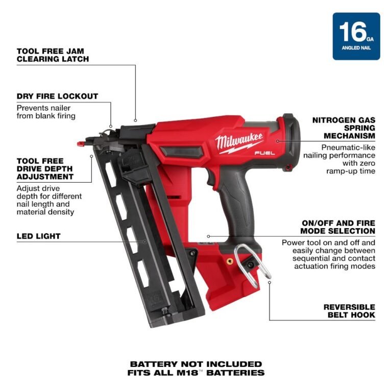 Milwaukee 2841-21CT M18 FUEL 16-Gauge Angled Finish Nailer 2.0Ah Kit