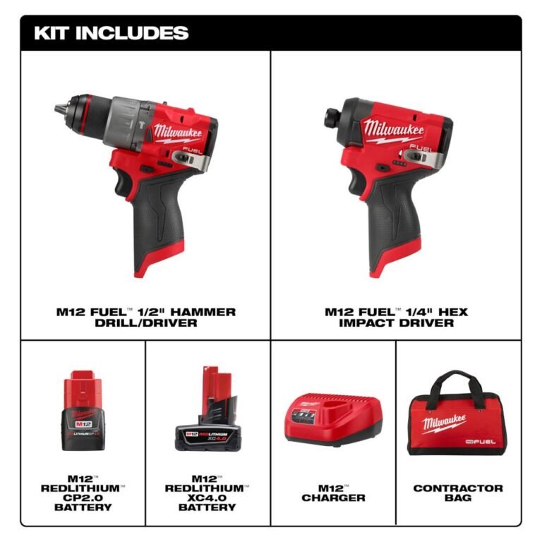 Milwaukee 3497-22 M12 FUEL 1/2-in. Drill Driver and 1/4-in. Hex Impact Driver Combo Kit