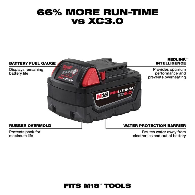 Milwaukee 48-11-1850 M18 REDLITHIUM XC 5.0Ah Extended Capacity Battery Pack