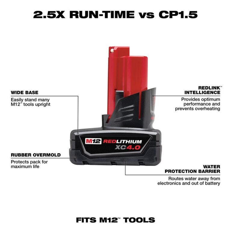 Milwaukee 48-11-2440 M12 REDLITHIUM XC 4.0Ah Extended Capacity Battery Pack