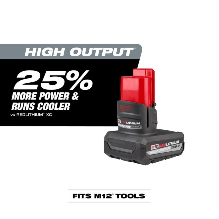 Milwaukee 48-11-2450 M12 REDLITHIUM HIGH OUTPUT XC 5.0Ah Battery Pack