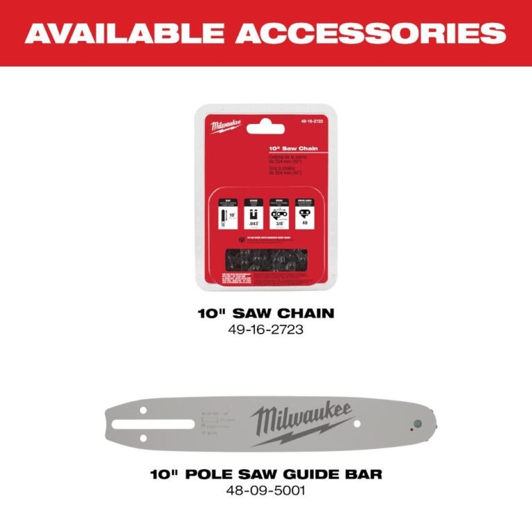 Milwaukee 49-16-2720 M18 FUEL QUIK-LOK 10″ Pole Saw Attachment