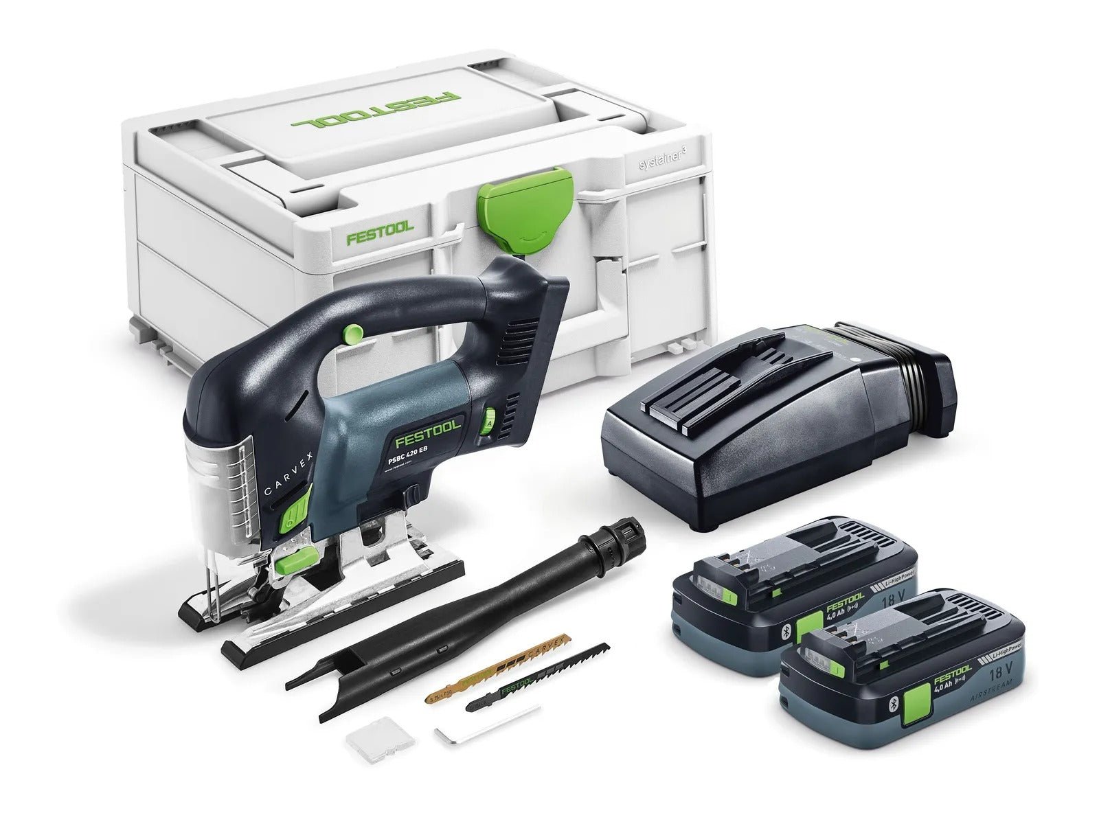 Festool 576535 Carvex PSBC 420 EB Cordless Jigsaw /w Systainer3 Bluetooth 4.0Ah Kit