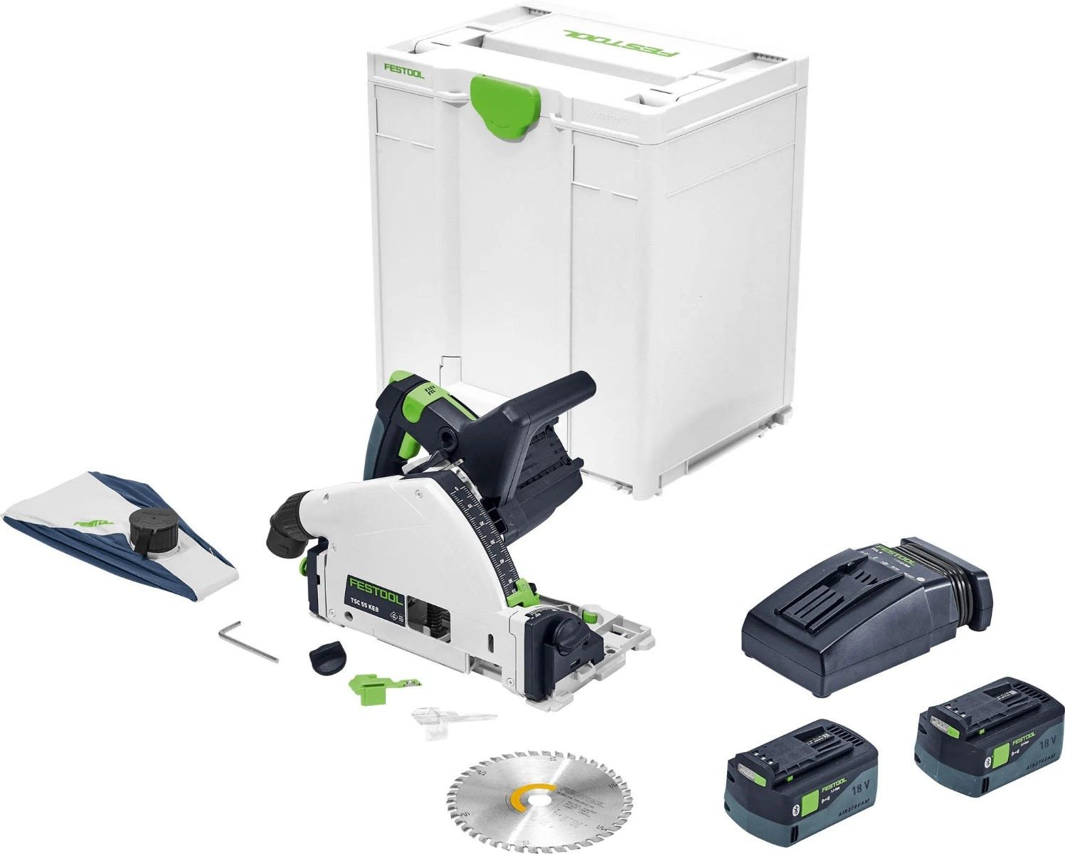 Festool 577677 TSC 55 K Cordless Track Saw 5.0Ah Kit with Kickback Stop