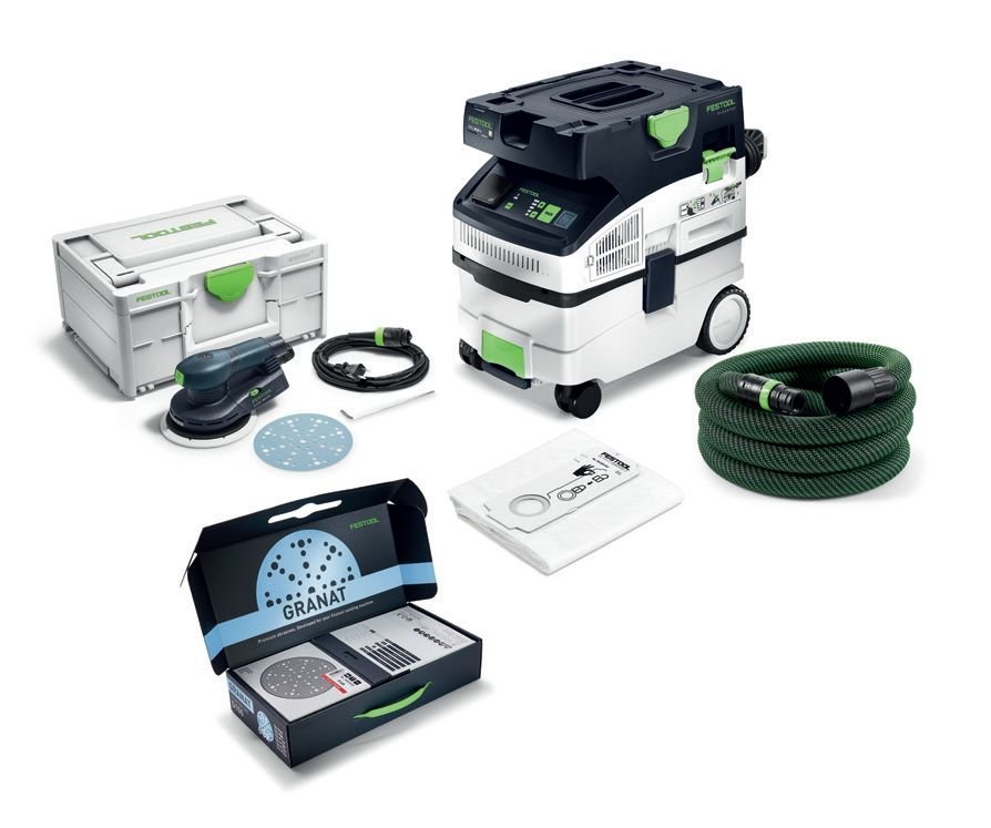 Festool 578867 Limited Edition ETS EC 150/5 Sander + CT MIDI I HEPA Dust Extractor w/ 60-Piece Granat Abrasives Value Kit