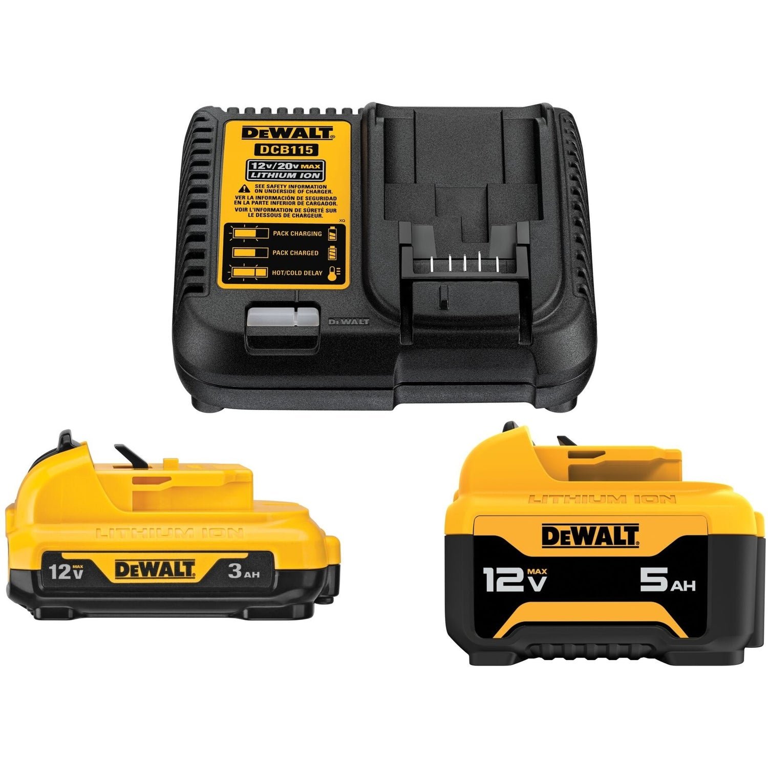 DeWALT DCB135C 12V Starter Kit 3Ah and 5Ah Battery with Charger