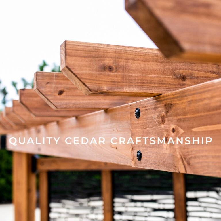 Tuscany Corner Pergola with Conversation Seating – Bamboo Panels