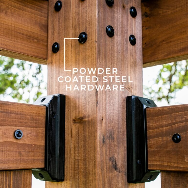 Tuscany Corner Pergola with Conversation Seating – Bamboo Panels